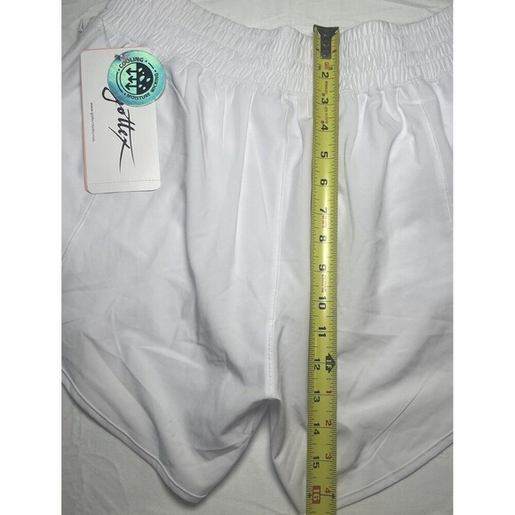 Gottex Studio White Active Running Shorts Sz Large NWT Stretch Moisture Wicking - Picture 8 of 8